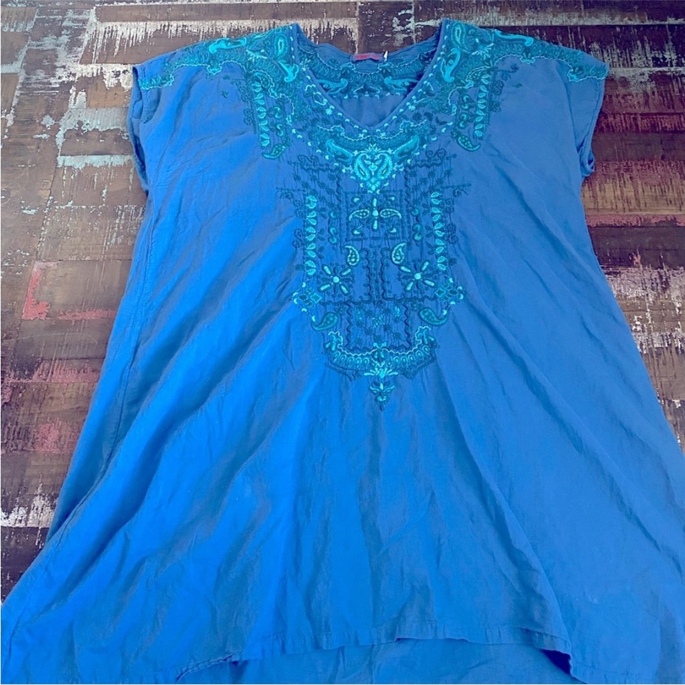 Johnny Was Blue Top/Cover Up